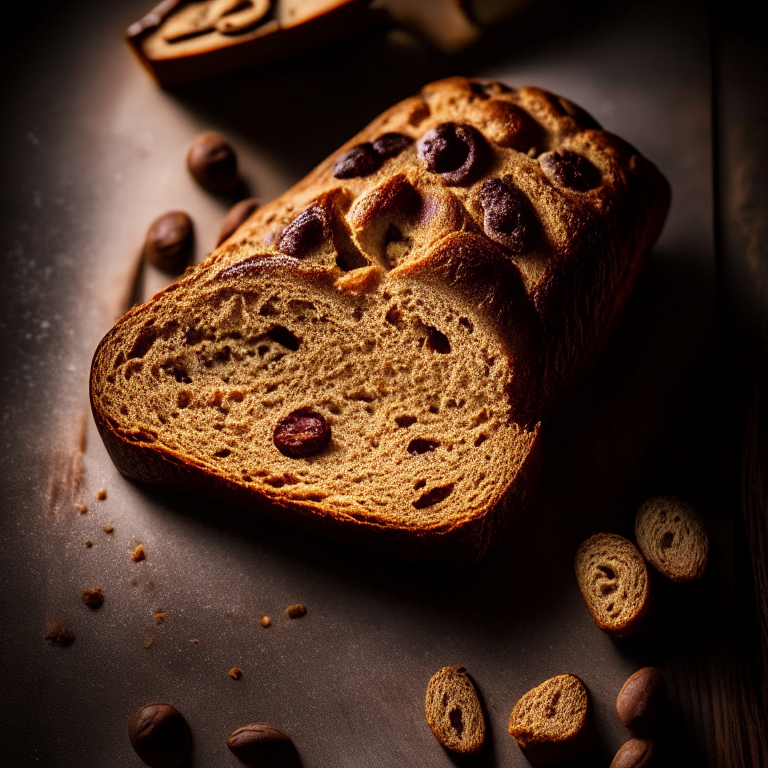 Gluten-free cinnamon raisin bread, top-down view, filling frame, razor-sharp focus, bright studio lighting, well-lit, focused on food