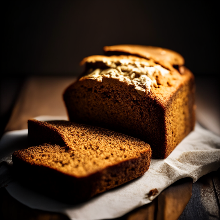 Gluten-free banana bread, filling frame, razor-sharp focus, bright studio lighting, well-lit, focused on food