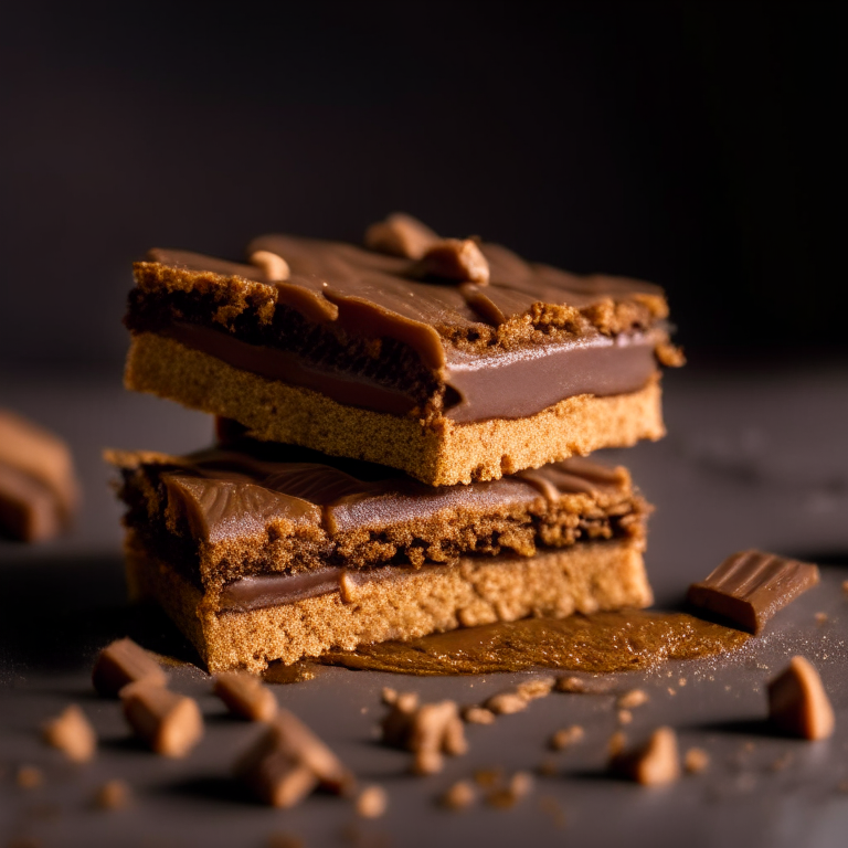 Gluten-free chocolate peanut butter bars, alternate angle, filling frame, razor-sharp focus, bright studio lighting, well-lit, focused on food