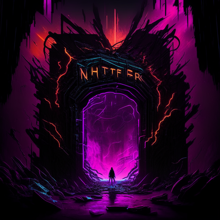 nether portal, black cyberpunk, 8k, graffiti style