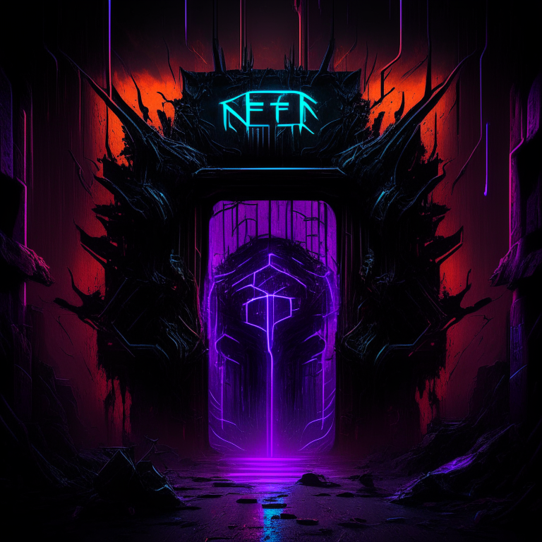 nether portal, black cyberpunk, 8k, graffiti style