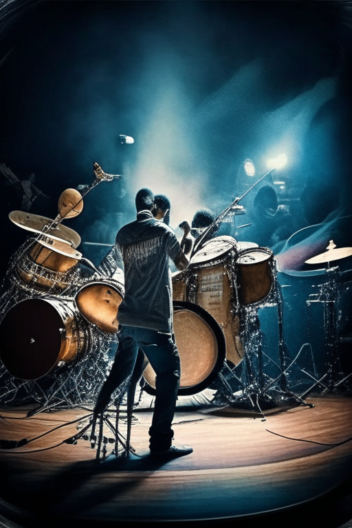 Un músico tocando su instrumento en el escenario