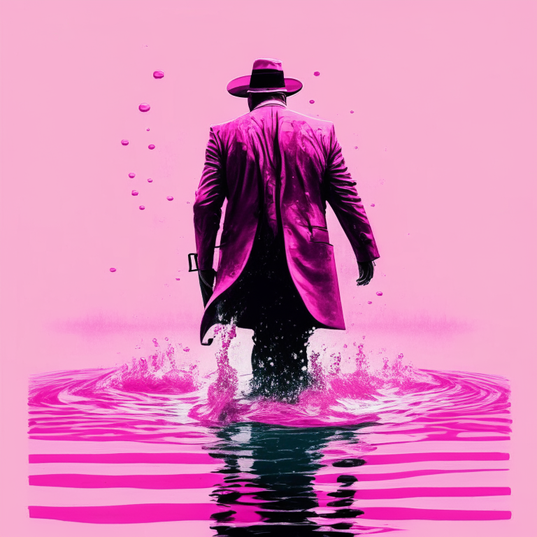 a gangster walkin in the water pink 