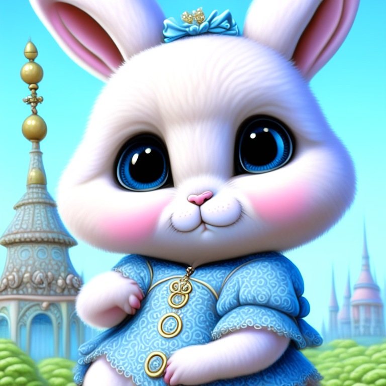 strybk, Fairy tale. Oil painting, thick strokes. Octane render, 3d, 8k resolution. Fairytale, chibi kawaii, Craig Davison, Margaret Keane, Alexander Jansson, Peter Paul Rubens. 19th century. Ultra detailed close-up portrait of an adorable fluffy anthropomorphic cute cheerful bunny, with big eyes, in a quirky outfit in Paris with flowers and a cake. Pastel colors. Pink, blue, green, lilac. Perfect face, detailed face, gentle face, children's book style, muted colors, watercolor style, kids story book style, muted colors, watercolor style. tropical surroundings, digital art, 8k