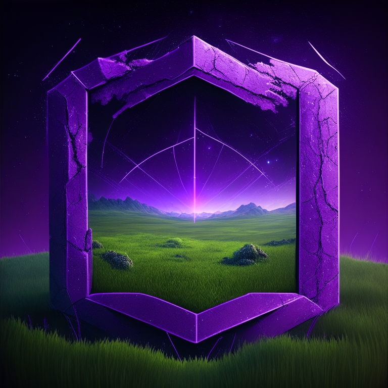 nether portal on a space quadrant, cartgraphy map chart, 8k, purple starchart, grass and sky