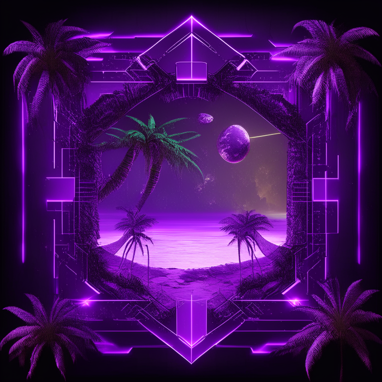 armored nether portal on a space quadrant, cartgraphy map chart, 8k, purple starchart, palm trees