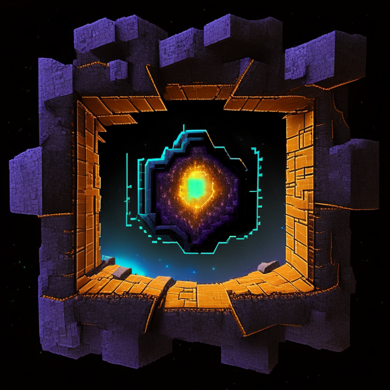 armored nether portal on a space quadrant, cartgraphy map chart, 8k, starchart, minecraft dirt