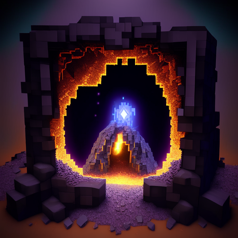 armored nether portal, 8k, starchart, minecraft dirt