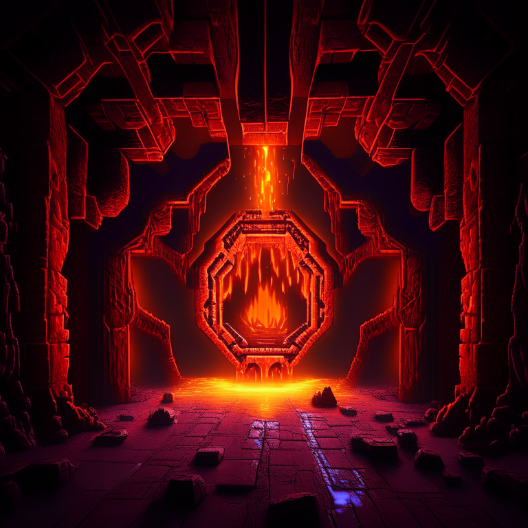 nether portal mancave, 8k, arcade