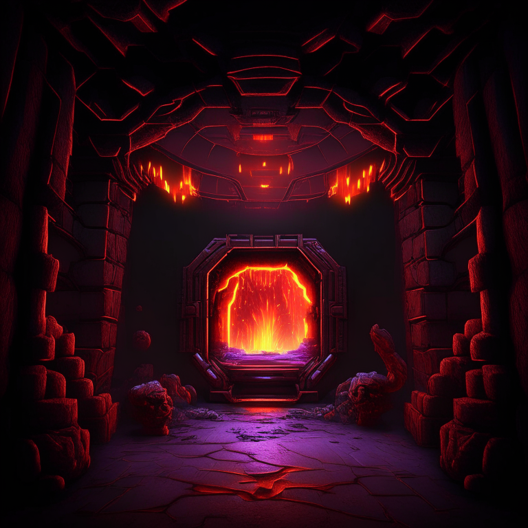 nether portal mancave, 8k, arcade