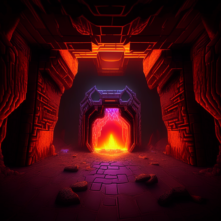 nether portal mancave, 8k, arcade