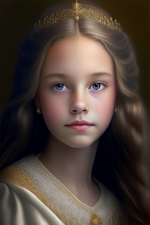 A portrait of a beautiful 12 year old princess