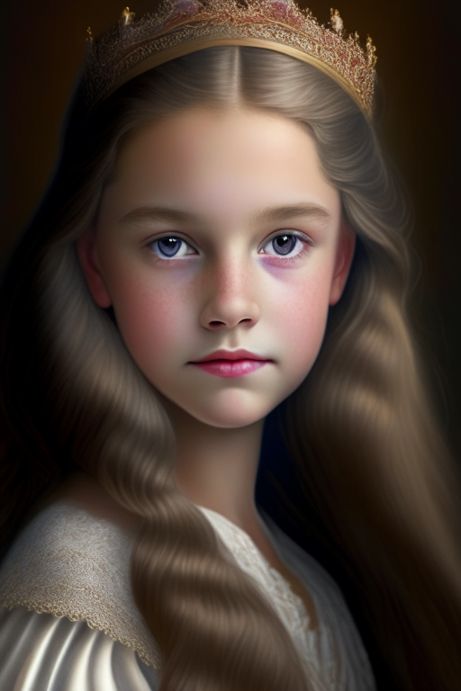 A portrait of a beautiful 12 year old princess