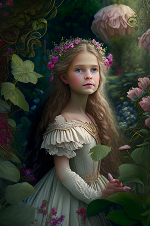 A beautiful young princess in her garden