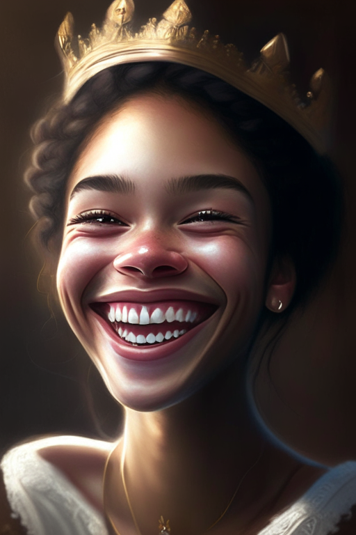 A beautiful young queen smiling