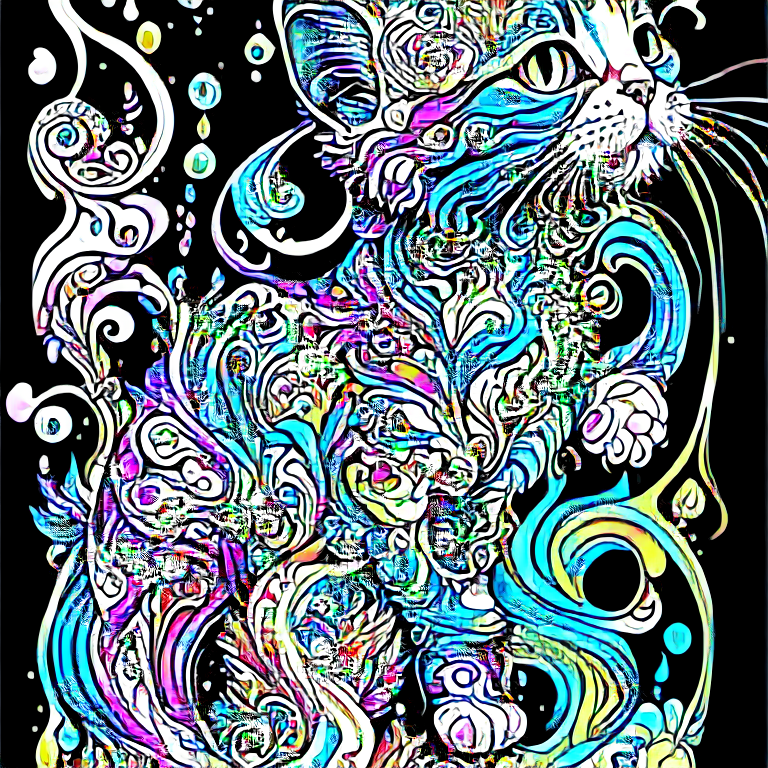 splash art, a liquid cute and adorable baby cat made of colours, swirls,splash style of colourful paint, hyperdetailed intricately detailed, fantastical, intricate detail, splash screen, complementary colours, fantasy, concept art, 8k resolution, DeviantArt masterpiece