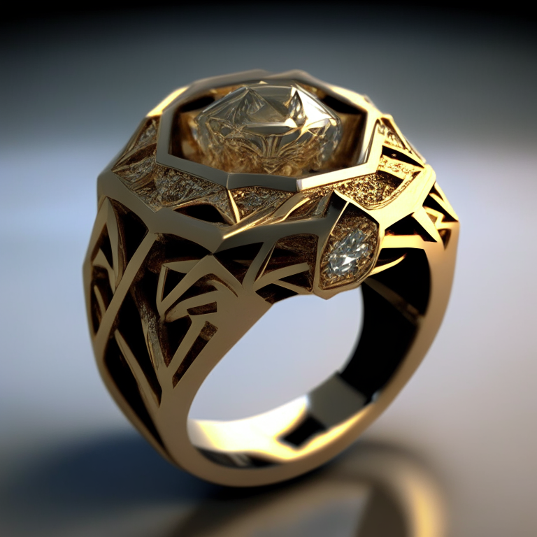 A god ring with 9 diamonds