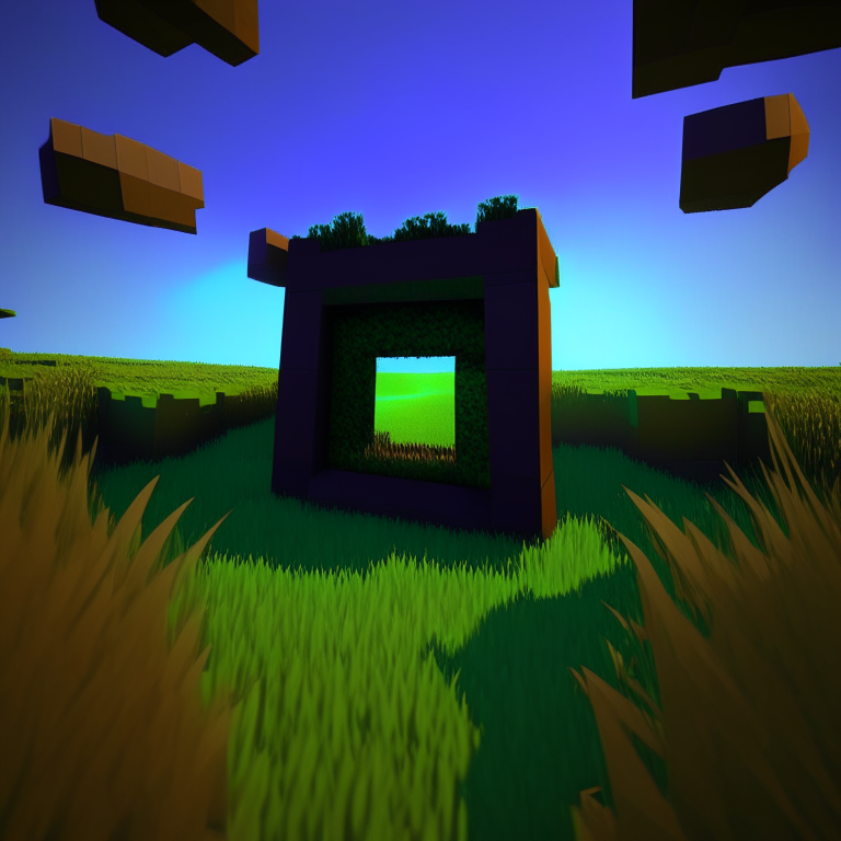 roblox nether portal, grass, sky, nether portals, 8k