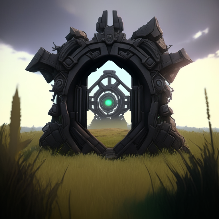 steampunk armored, nether portal, roblox, grass, sky, nether portals, 8k, grey tone
