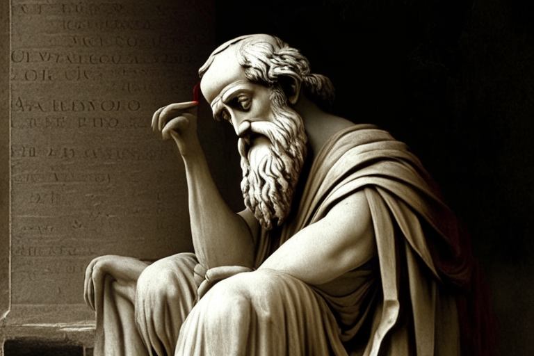 Status of Plato philosopher of ancient Greece who reflects