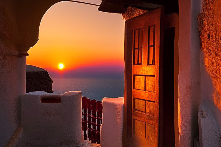 Exterior decor greece antique sunset