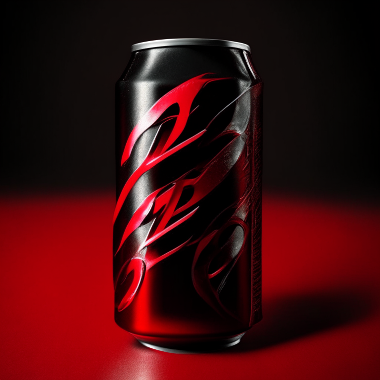 a soda can in metallic chrome color with the words 'Ride' in black and 'Out' in red