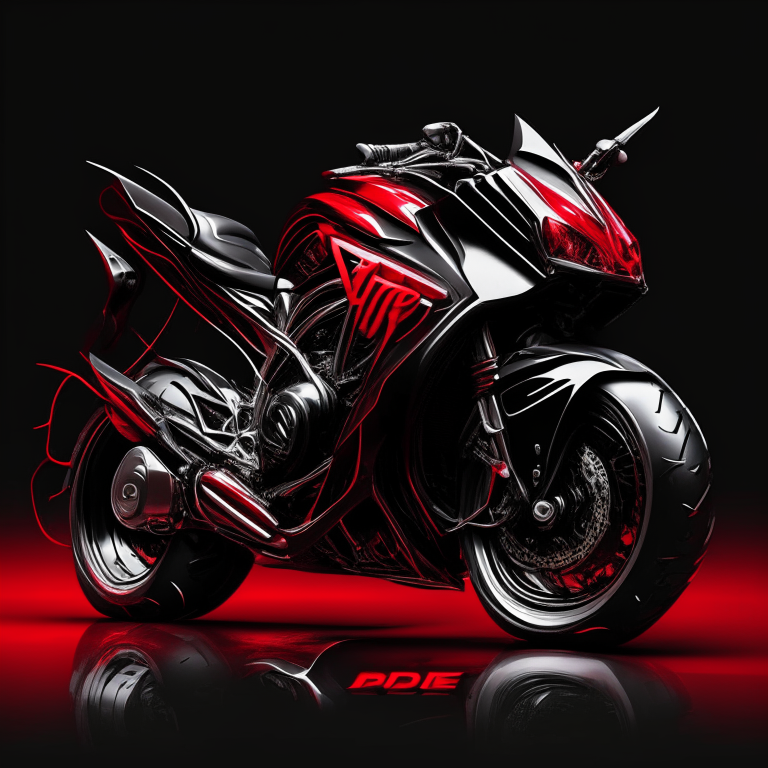 a ninja motorcycle in metallic chrome color with the words 'Ride' in black and 'Out' in red