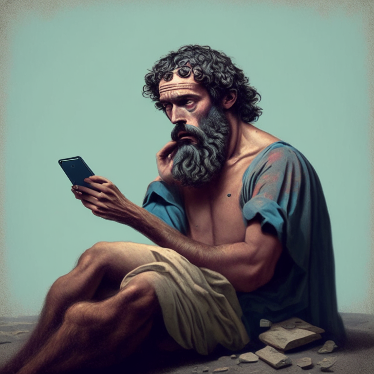 philosopher being seperating himself from all the social media distractions