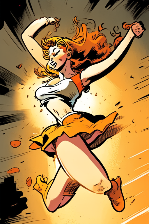 "a comic girl is dancing