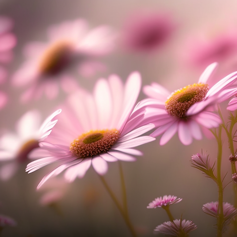 pink daisies, soft focus