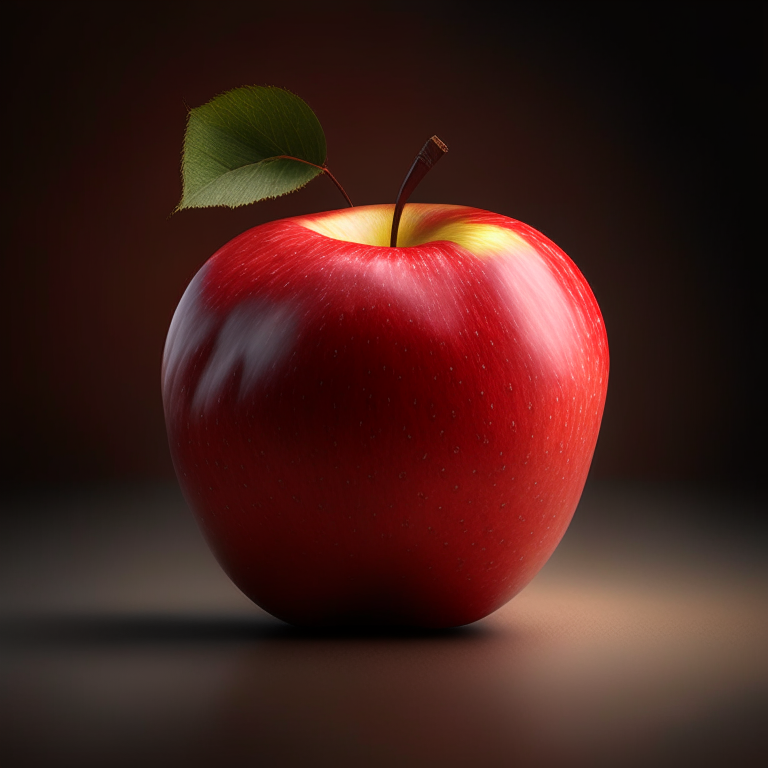 photorealistic red apple, studio lighting