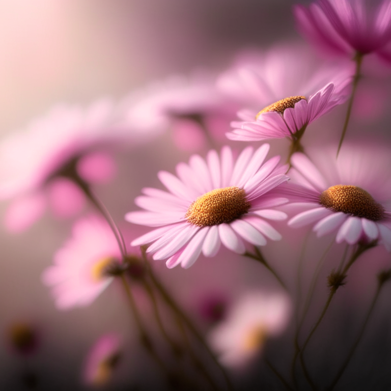 pink daisies, soft focus