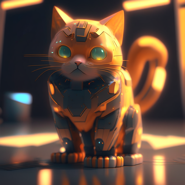 pltn style, ginger cat, cyberpunk, robotic, graphic, low poly, isometric art, 3d art, high detail, artstation, concept art, behance, ray tracing, smooth, sharp focus, ethereal lighting, full body

, cute big circular reflective eyes, Pixar render, unreal engine cinematic smooth, intricate detail. cinematic lighting, zbrush central contest winner, 3/4 portrait, f2.2, golden