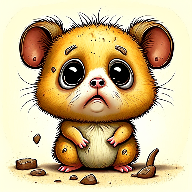 cartoon caricature chibi buldog - body , cute ,rusty distressed texture ,adorable  small hamster, highly detailed, perfect  composition ,sharp focus, rim lighting, oil painting, adorable big bright eyes
muted color, 

