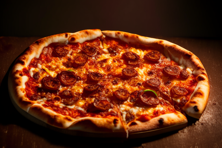 Wood Fired Pizza Oven Spicy Chipotle Beef Fiesta Pizza, bright studio lighting, minimal plate visible, razor-sharp focus on the melted cheese, beef, chipotle peppers and red peppers