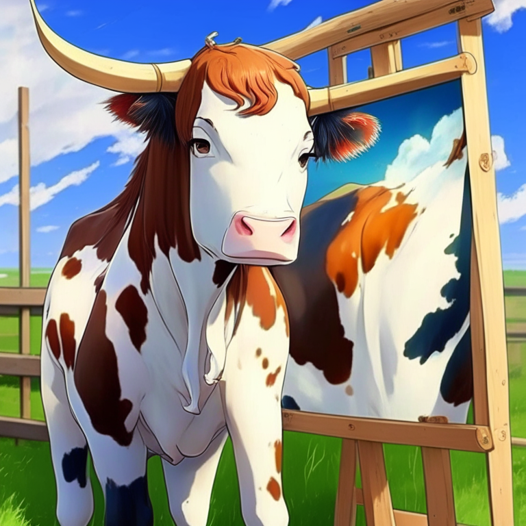 Paint me beautiful cow anime 