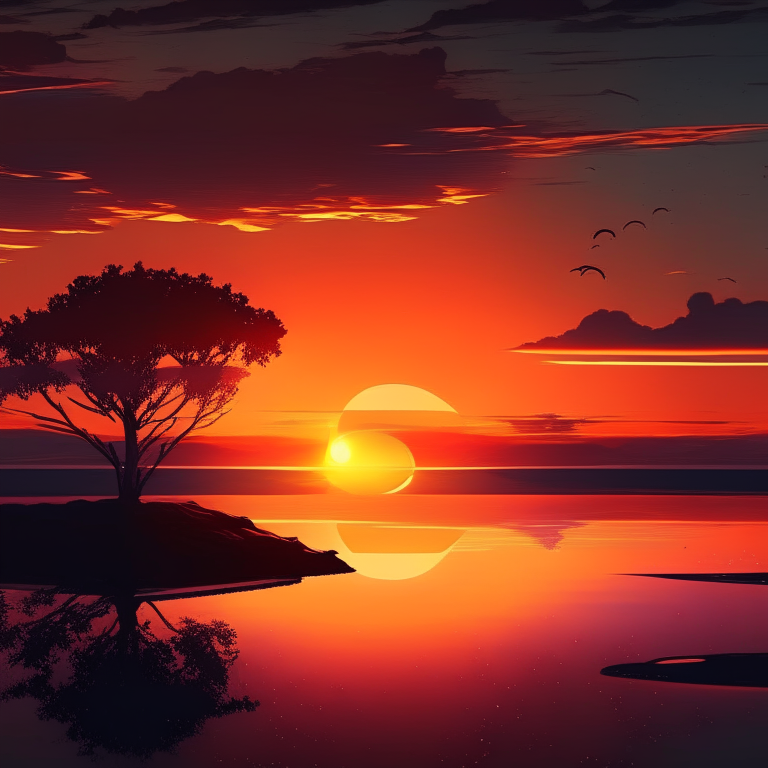 Sunsets wonderful view animation 