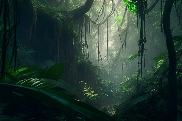 a dense jungle of trees where no one is present, trending on artstation, sharp focus, studio photo, intricate details, highly detailed, by greg rutkowski