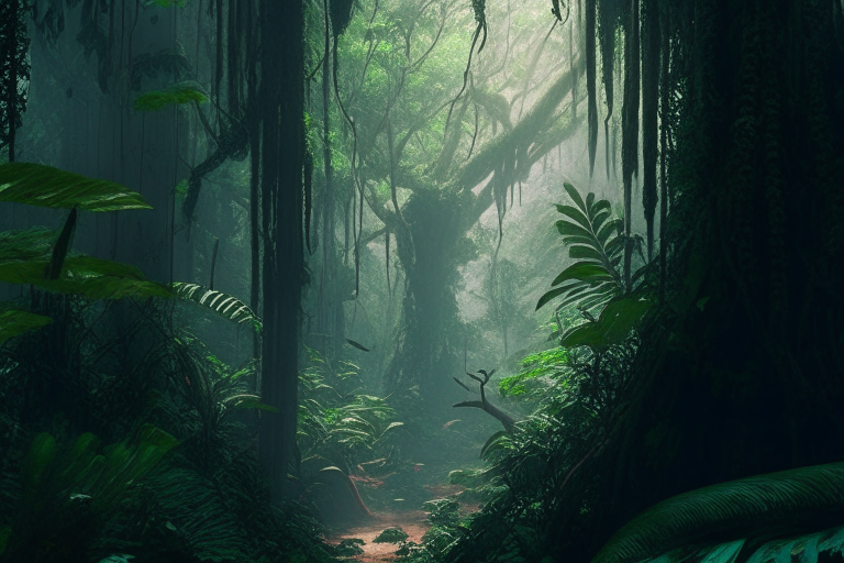 a dense jungle of trees where no one is present, trending on artstation, sharp focus, studio photo, intricate details, highly detailed, by greg rutkowski