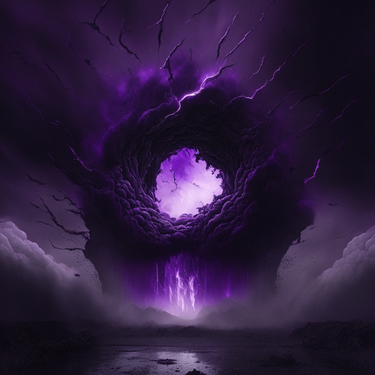 nether portal, sky, black  purple and grey tone, brain, 8k, 