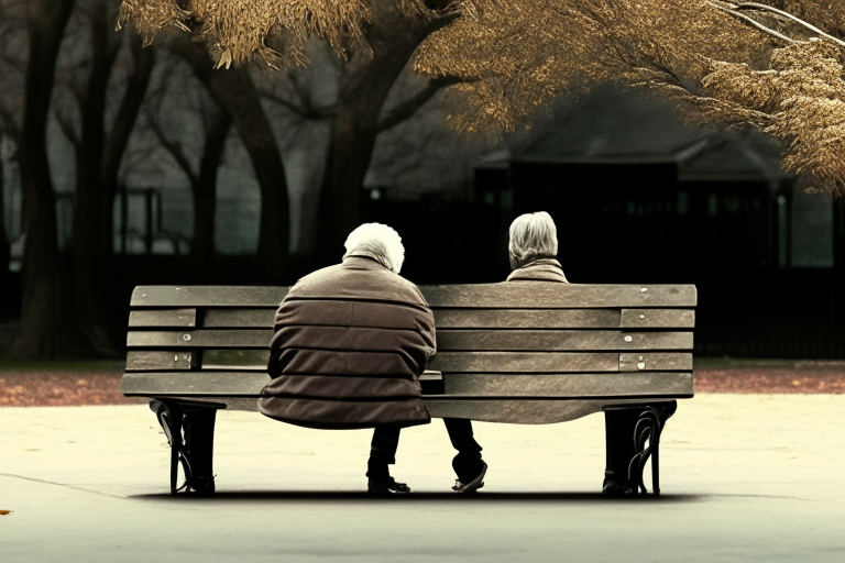 A bench where two people talking 