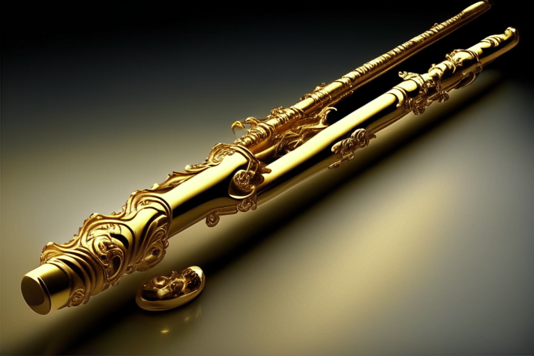 Gold music flute