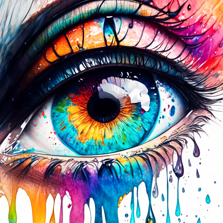 perfect eyes, splash art, fine line art, watercolor wash, photo realistic, masterpiece, intricate artwork,   made of vibrant colors, luminism, macro photography, Ultra high quality, masterpiece, 8k, ultra details, symmetry, digital painting, summer tones, 4k resolution, perfect composition, detailed background, 60-30-10 color rule