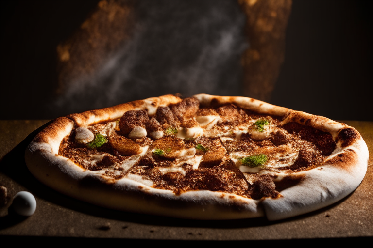 Wood-fired pizza with Greek lamb gyro toppings, bright studio lighting, razor-sharp focus