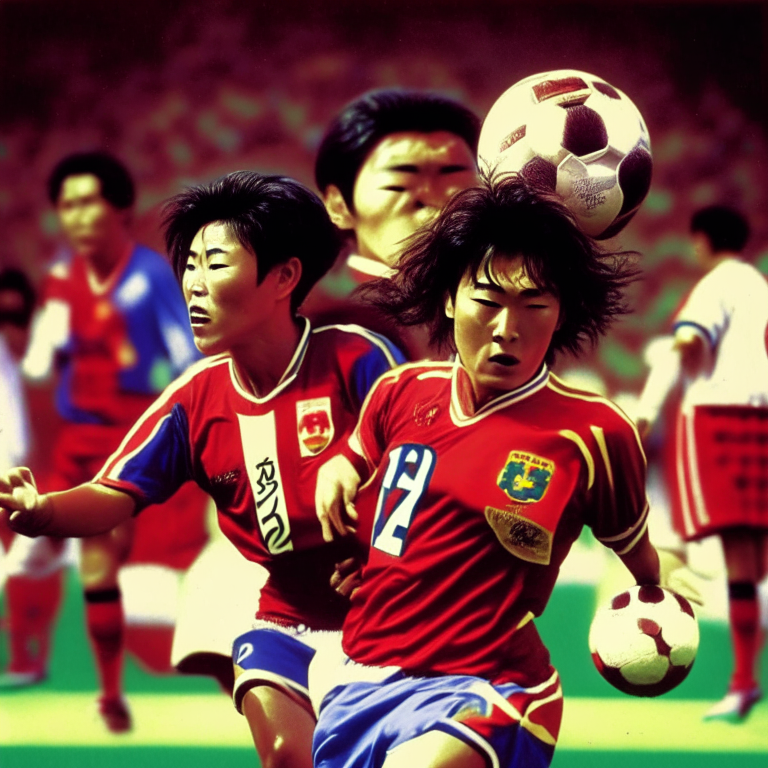 Soccer Game Of FIFA Asían Cup at South Korea In 1994 , Turkey  Vs Guangzhou FC, Kame FC Wins By 3 - 2