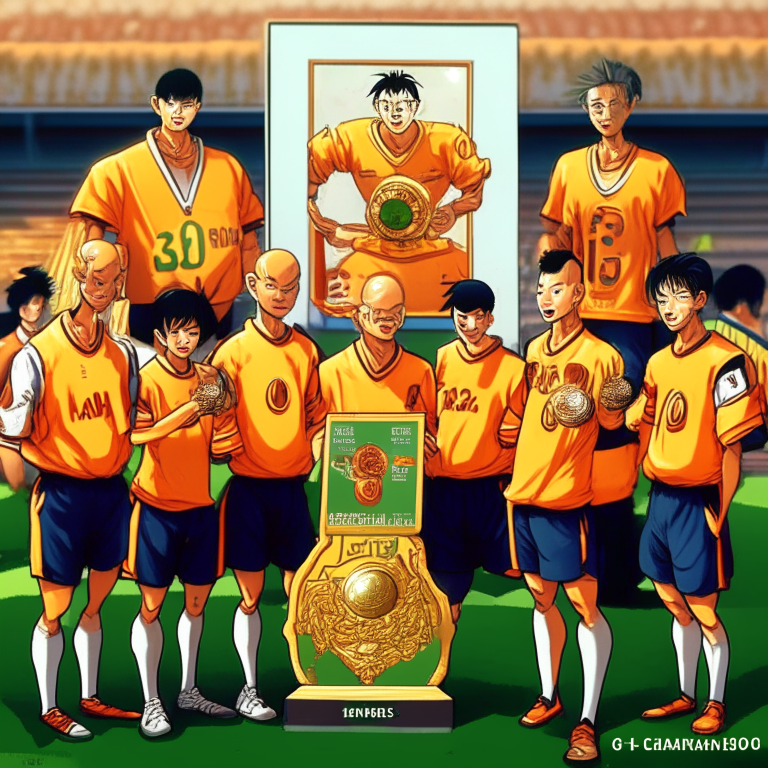 Presentation of Gold Medals to Kame FC (With Orange Shirt ,1994 FIFA Asian Cup Winner AND Team That Goku , Krillin AND Yamcha Plays) At Seng - Am Stadium I'm Sepul