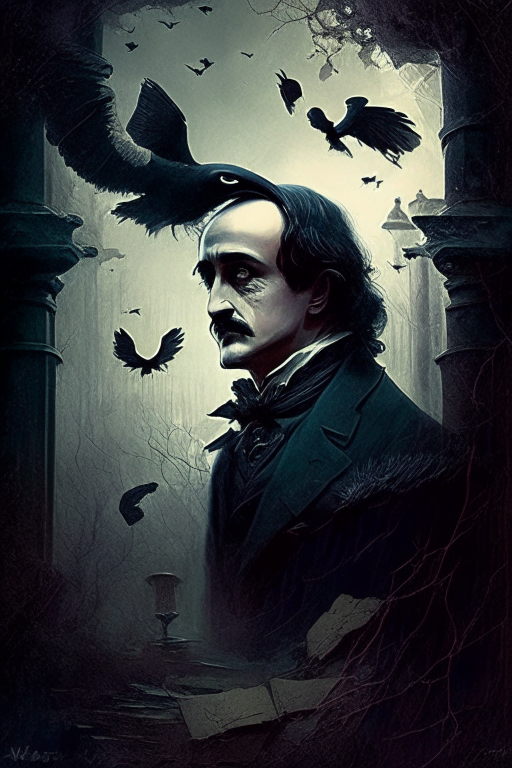 Edgar Allan Poe in a fantasy world