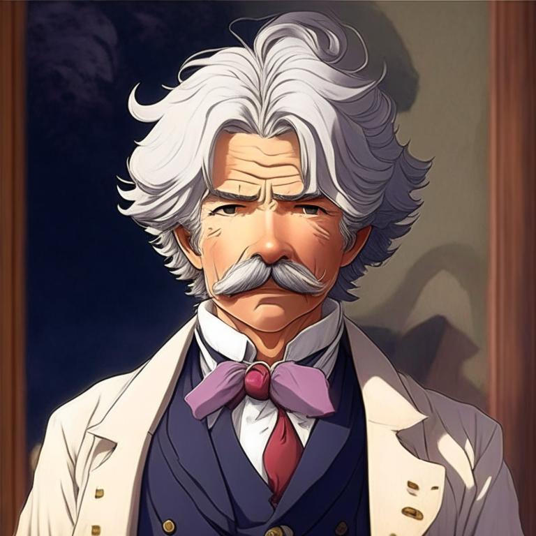 Mark Twain in anime version