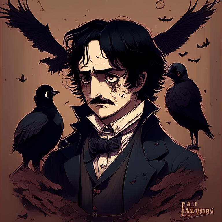 Edgar Allan Poe in anime version with powers