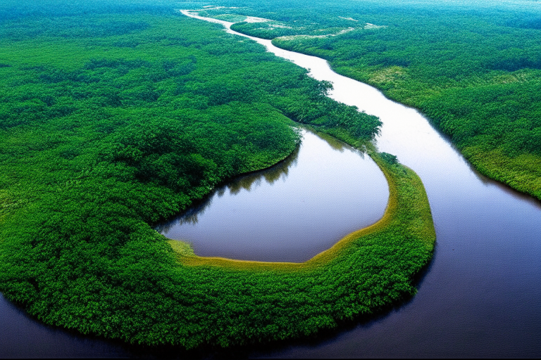 Division of the waters in the Amazon River